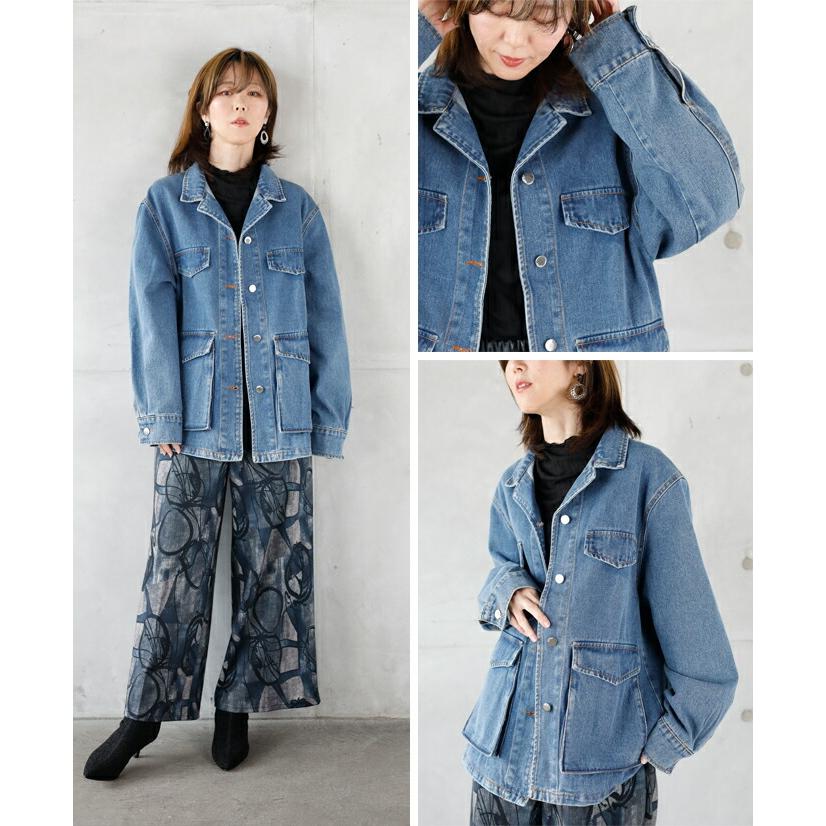 OTONA アウター デニム ジャケット Gジャン レディース ブルー 長袖
