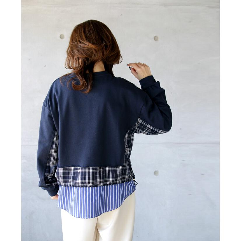 OTONA トップス スウェット レディース ネイビー ブルー 長袖 OTONA トップス スウェット レディース ネイビー ブルー 長袖