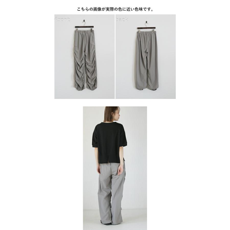 otonaオリジナル パンツ レディース グレー ロング丈 ナイロン 高身長 大きいサイズ スタイルアップ 効果抜群 ゆるギャザー シャカパン OTONA 40代 50代 60代_13