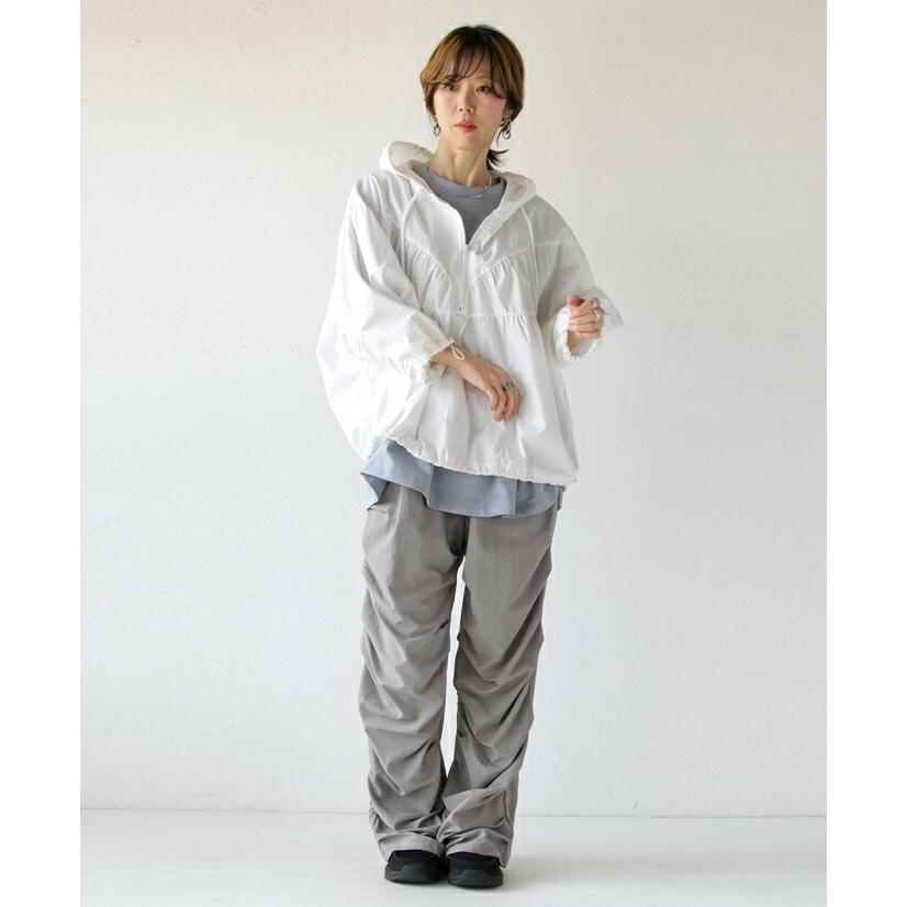 otonaオリジナル パンツ レディース グレー ロング丈 ナイロン 高身長 大きいサイズ スタイルアップ 効果抜群 ゆるギャザー シャカパン OTONA 40代 50代 60代_17