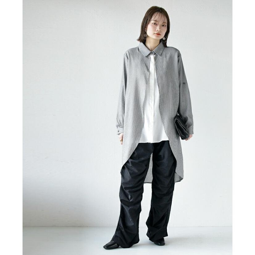 otonaオリジナル パンツ レディース ブラック ロング丈 ナイロン 高身長 大きいサイズ スタイルアップ 効果抜群 ゆるギャザー シャカパン OTONA 40代 50代 60代_15