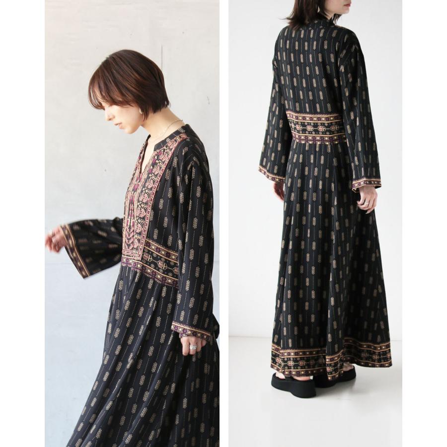 OTONA ワンピース レディース ブラック ロング丈 マキシ丈 体型カバー