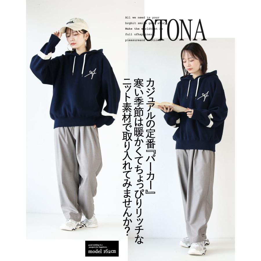 OTONA トップス ニット レディース ネイビー パーカー プル OTONA トップス ニット レディース ネイビー パーカー プル