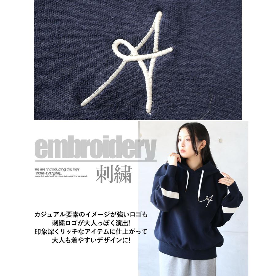 OTONA トップス ニット レディース ネイビー パーカー プルオーバー 