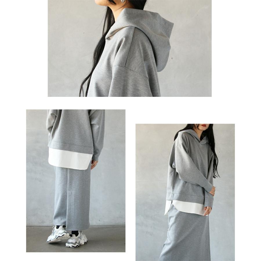 the toe 上下セット　グレースウェットスカート OTONA トップス ロングスカート レディース グレー スウェット
