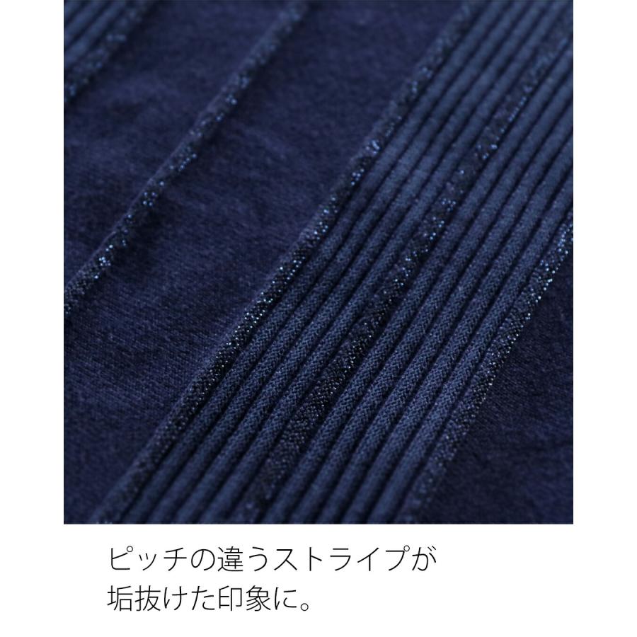 OTONA トップス ニット レディース ネイビー ブルー長袖 クルーネック