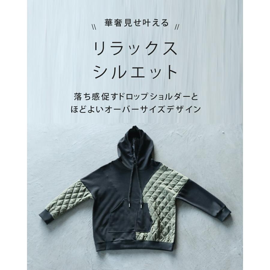 OTONA トップス パーカー レディース ブラック カーキ 長袖