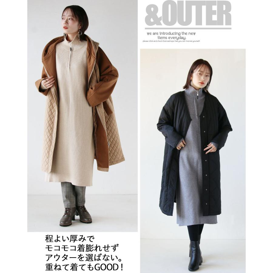 OTONA ワンピース ニット ハーフジップ ハイネック 長袖 ロング丈 