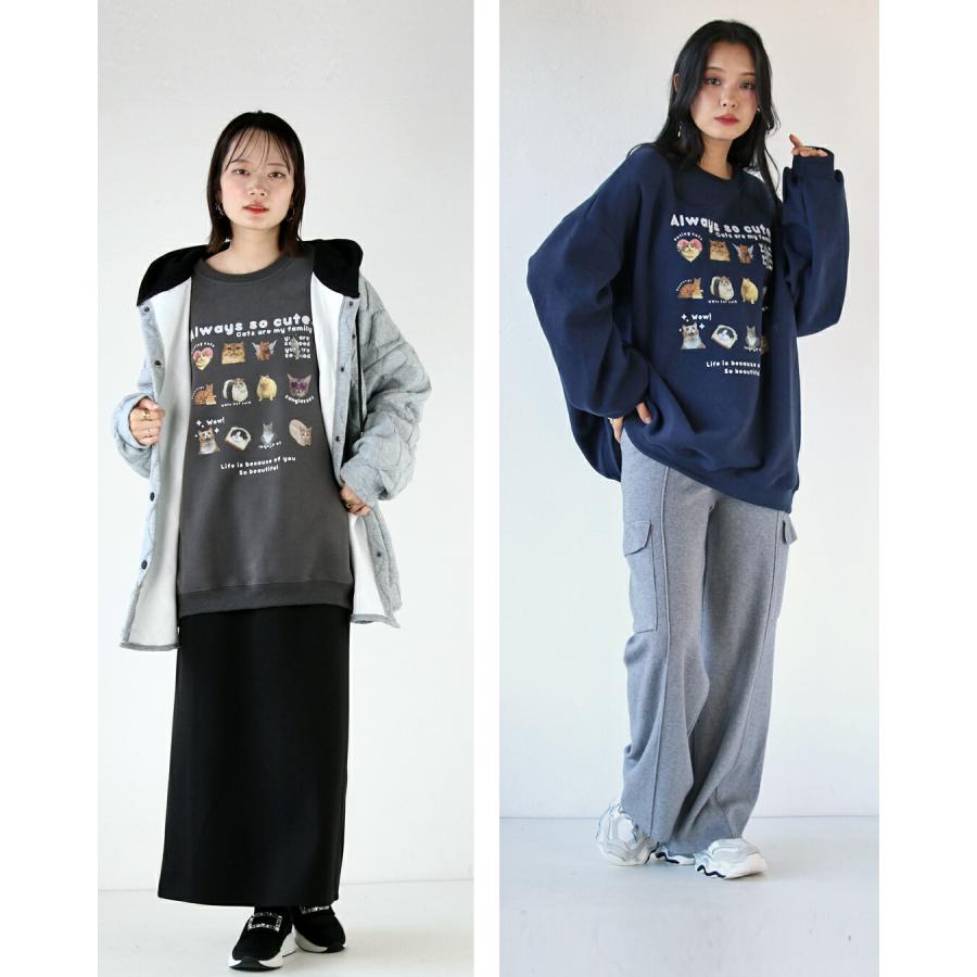 OTONA トップス レディース スウェット ネイビー グレー OTONA トップス レディース スウェット ネイビー グレー