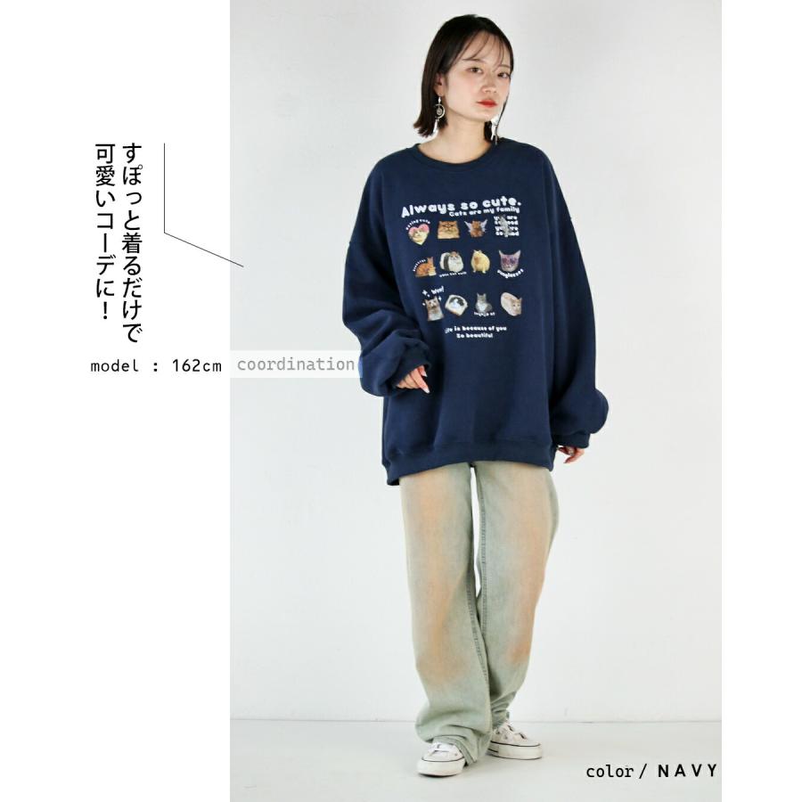 OTONA トップス レディース スウェット ネイビー グレー OTONA トップス レディース スウェット ネイビー グレー