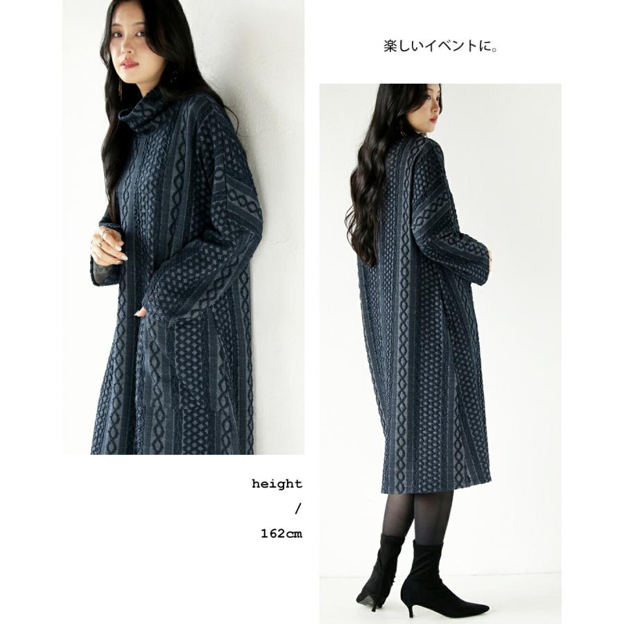 otonaオリジナル チュニック ワンピース トップス レディース ネイビー 長袖 個性的 大人が楽しめるチュニックワンピース OTONA 40代 50代 60代 | OTONA | 10
