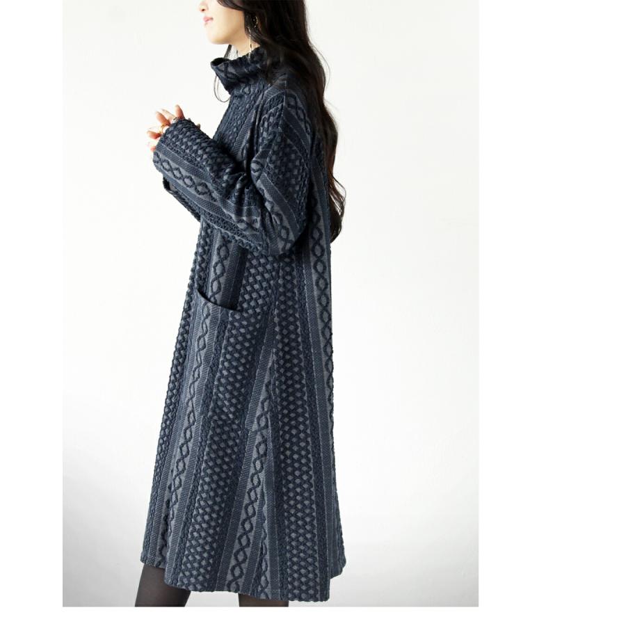 otonaオリジナル チュニック ワンピース トップス レディース ネイビー 長袖 個性的 大人が楽しめるチュニックワンピース OTONA 40代 50代 60代 | OTONA | 16