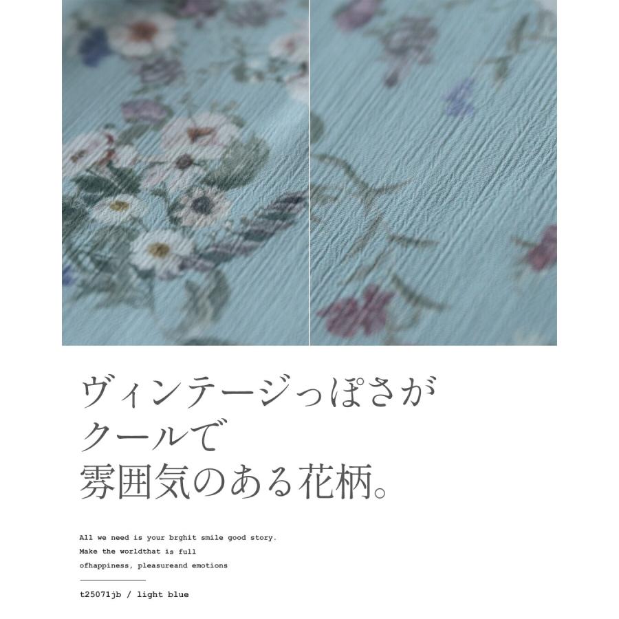 OTONA トップス シアー 大人のエレガンスレトロ花柄ブラウス ライト
