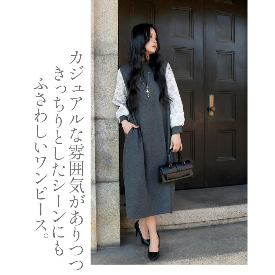 OTONA ワンピース 気品と可愛さ両方叶える立体フラワースリーブ