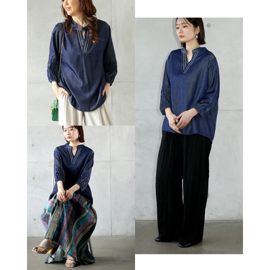 トップス】BORNY 新品 シャツ ブルー シンプル 美品 広尾 ブティック 