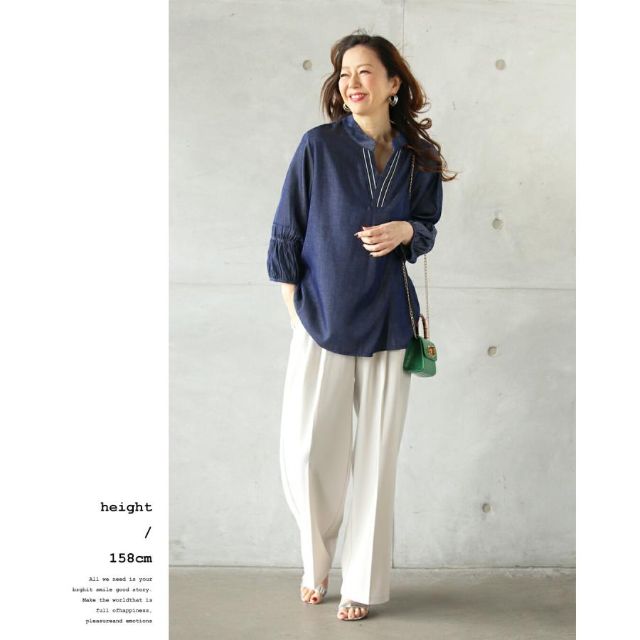 トップス】BORNY 新品 シャツ ブルー シンプル 美品 広尾 ブティック 