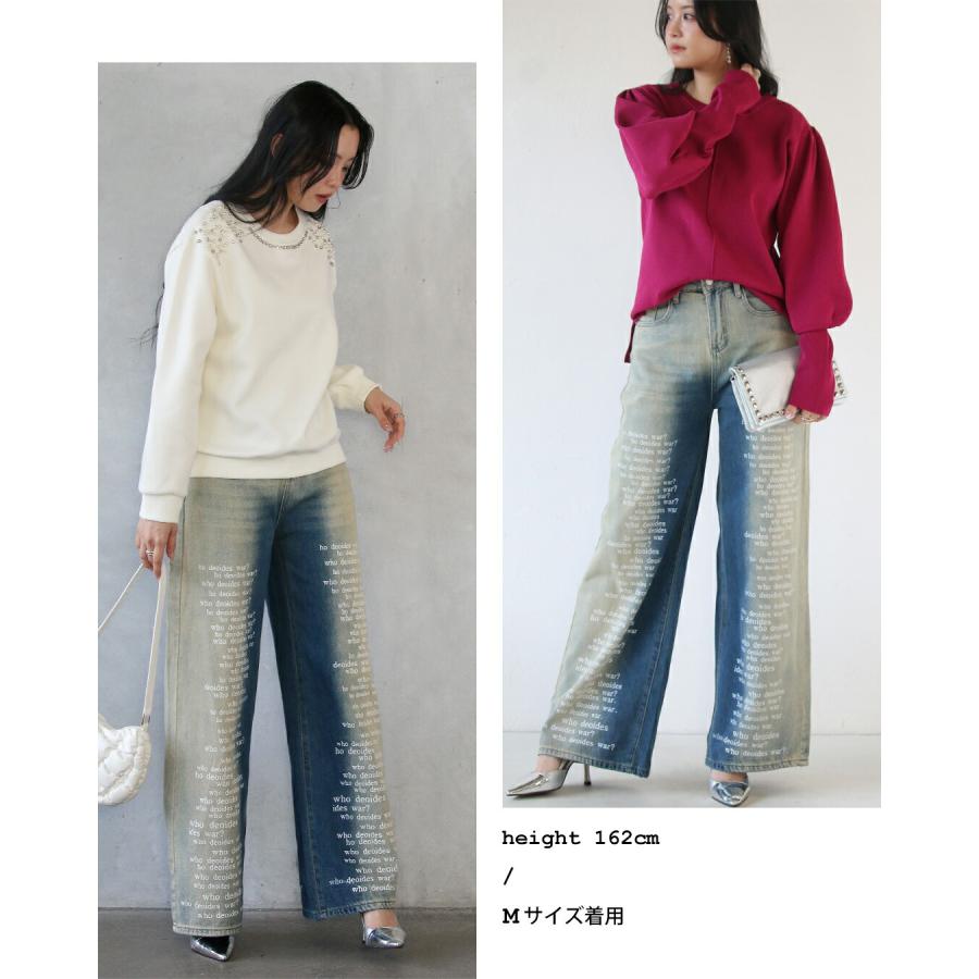 OTONA ボトムス パンツ デニム オシャレを楽しむ大人の英ロゴデニム