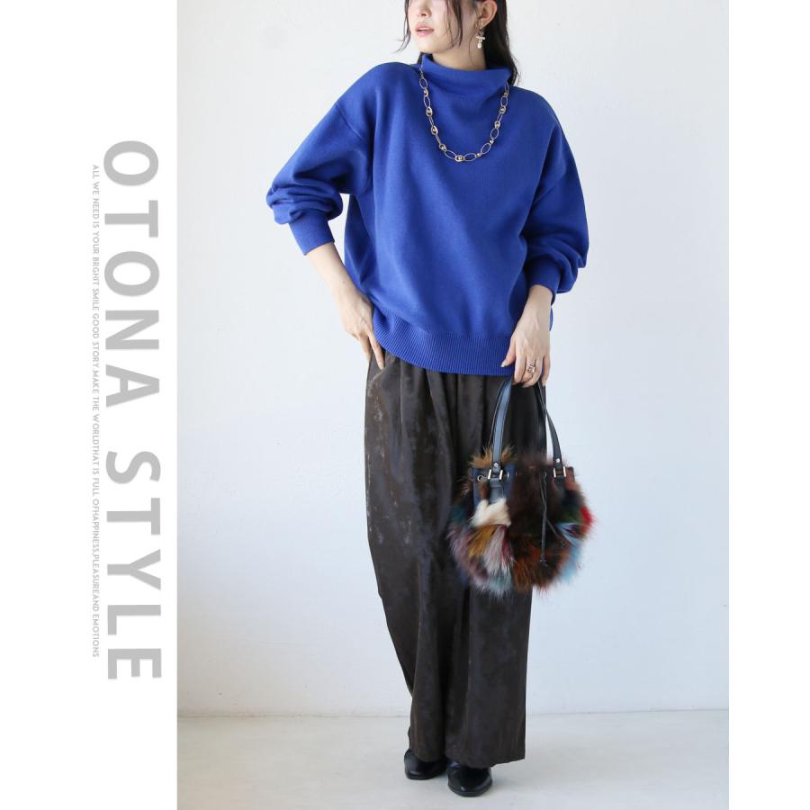 OTONA トップス ニット 映えブルーでシンプルな華やぎを ロイヤル