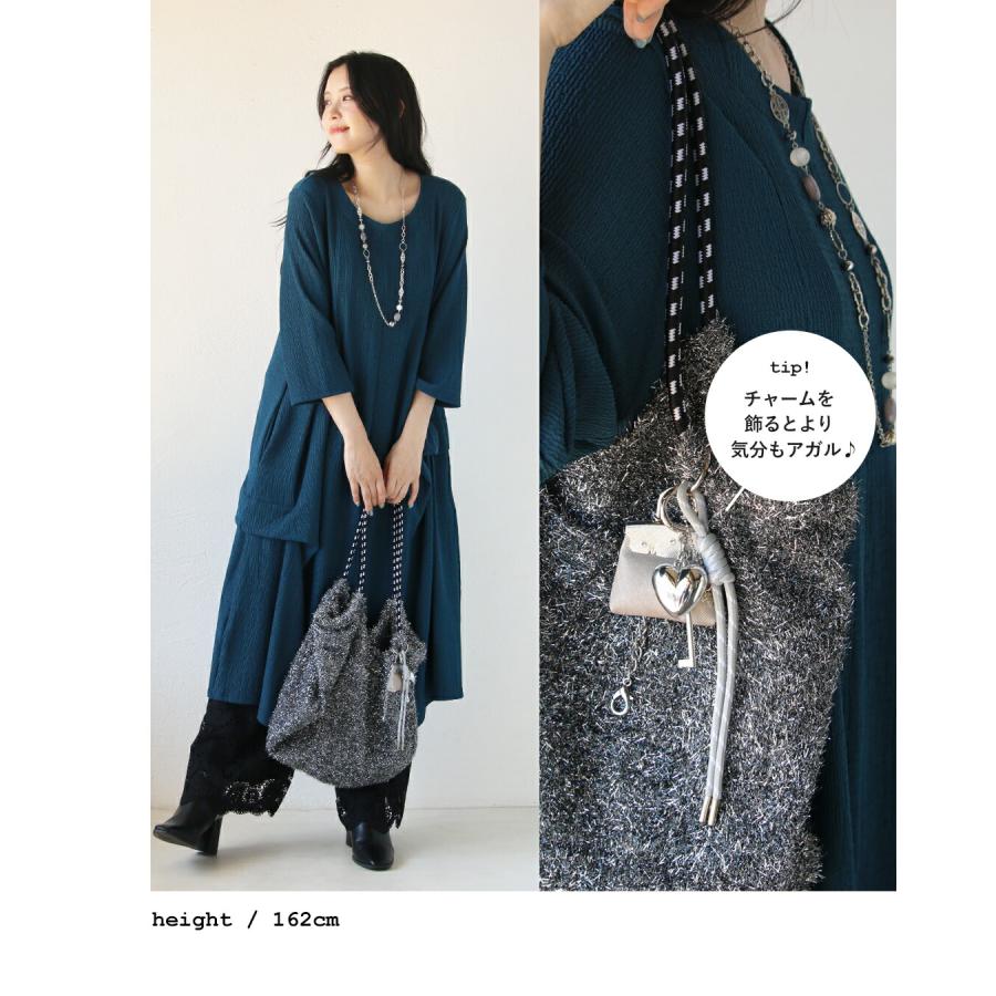 OTONA ショルダーバッグ ふわっと煌めくシャイニーな旬バッグ シルバー