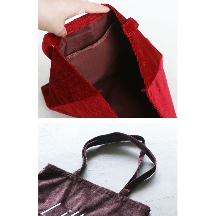 OTONA バッグ フレンチ気分を運ぶ 刺繍ロゴベロアトートバッグ カバン