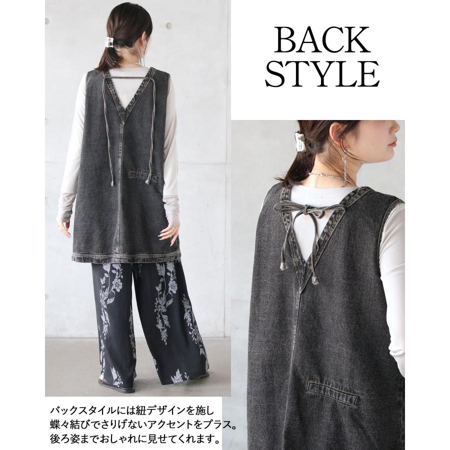 OTONA トップス チュニックベスト こなれ感漂う、ウォッシュブラック