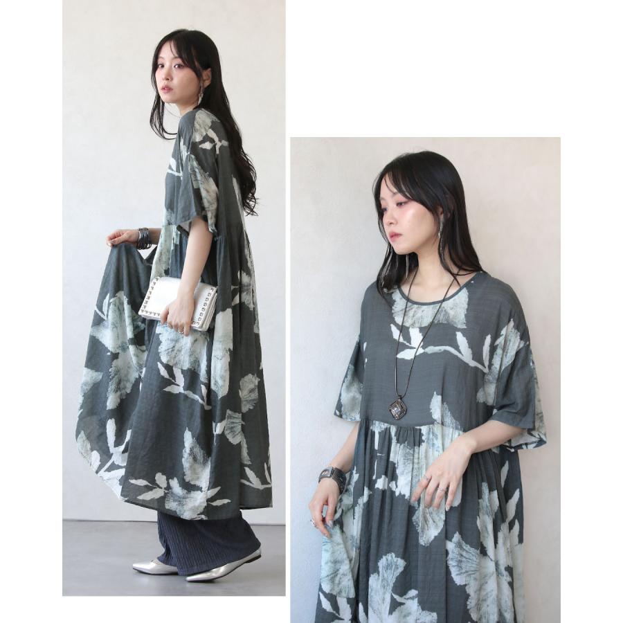 OTONA ワンピース 甘さを脱いだ、大人の花柄。モードワンピース 総柄