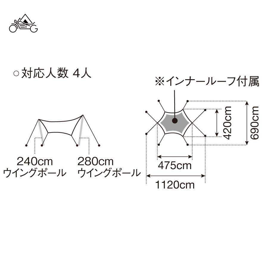 snow peak TAKIBIタープ ヘキサ Mセット TP-440S-US スノーピーク｜otonagarage｜02