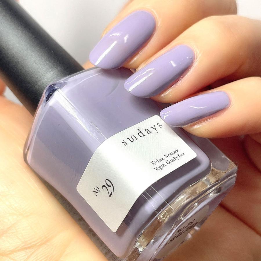 Sundays サンデイズ ネイルカラー No29 ダスティラベンダー パープル 爪に 優しい マニキュア 10free 発色 セルフネイル 指先 手 きれい 春ネイル 夏ネイル Sunday No29 マニキュア通販 大人ネイル 通販 Yahoo ショッピング