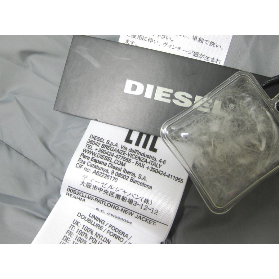 DIESEL ディーゼル レディース リアル羽毛 フード付き ミドル丈 Wジップ ダウンジャケット W-PATLONG-NEW 中厚 超軽量 グレー｜otonanofudangi｜13