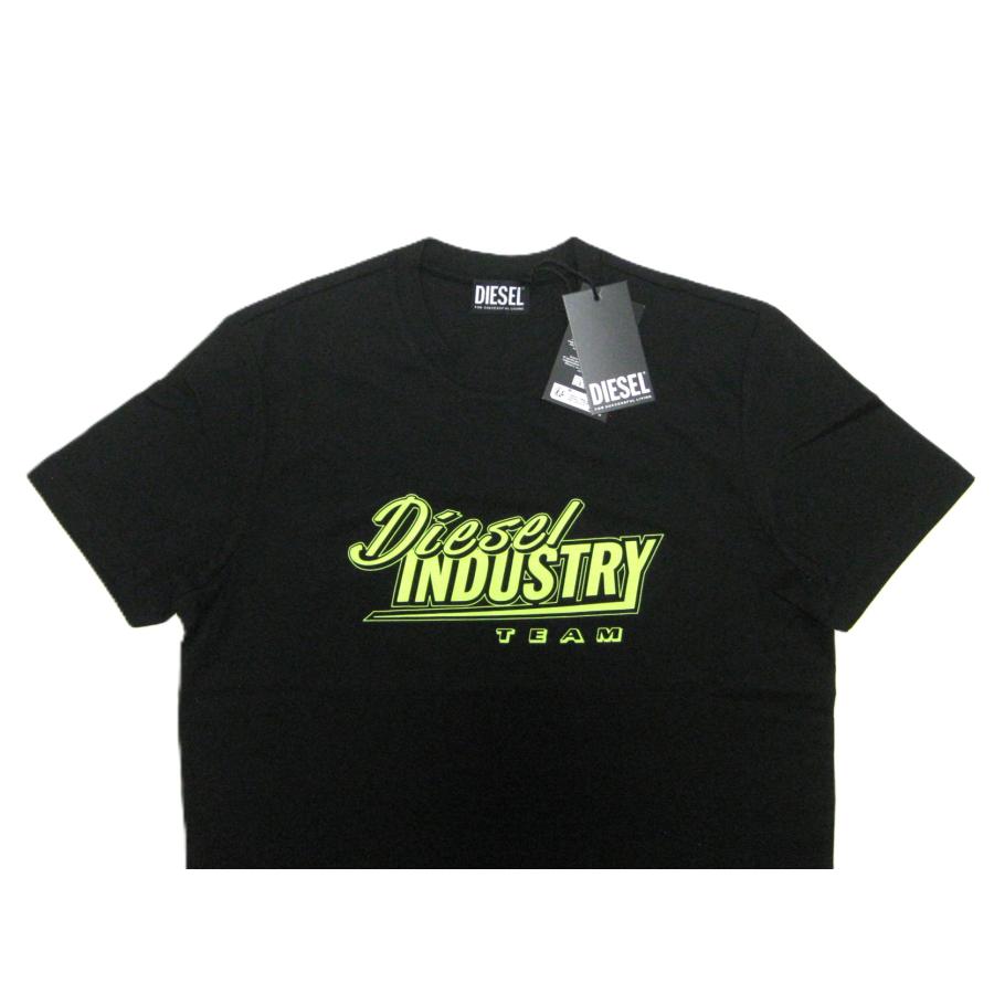 DIESEL 黒 半袖Tシャツ ロゴ入り DIESEL（ディーゼル） 売り尽くし！ ユニセックス ラバーロゴ 半袖T