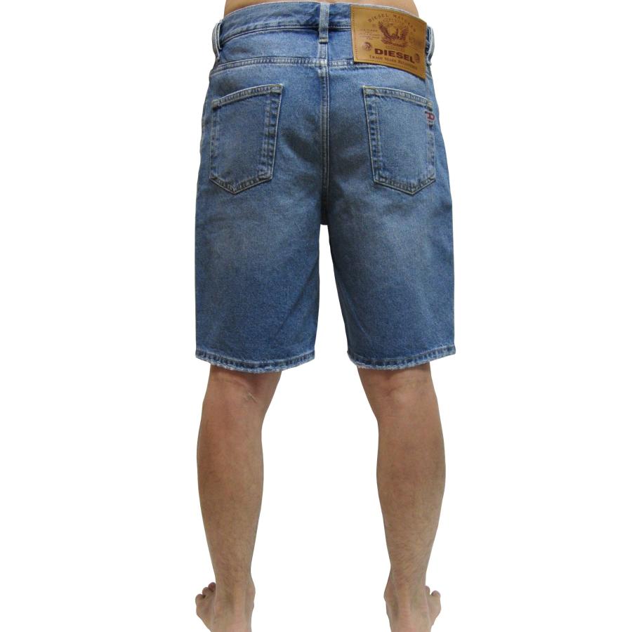 DIESEL ディーゼル ビッグパッチ デニムハーフパンツ D-STRUKT-SHORT A02648 フチだけダメージ加工で自然な使用感です！｜otonanofudangi｜12