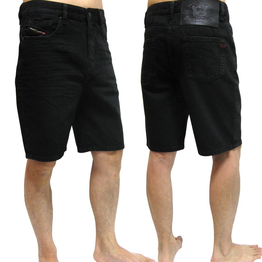 DIESEL ディーゼル ビッグパッチ デニムハーフパンツ D-STRUKT-SHORT A02648 フチだけダメージ加工で自然な使用感です！｜otonanofudangi｜02