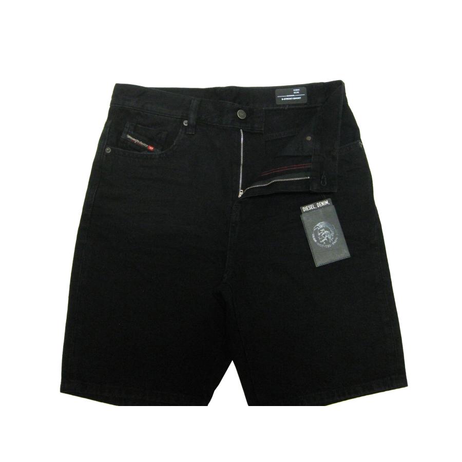 DIESEL ディーゼル ビッグパッチ デニムハーフパンツ D-STRUKT-SHORT A02648 フチだけダメージ加工で自然な使用感です！｜otonanofudangi｜05