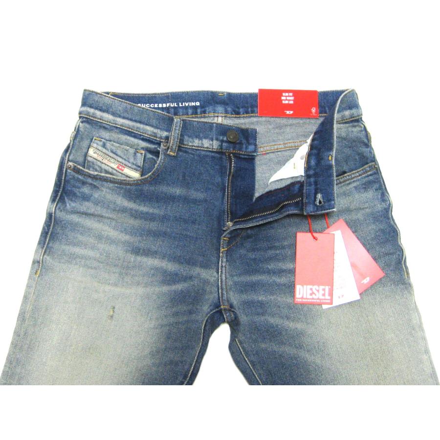 DIESEL ディーゼル スリムストレッチ 控えめでナチュラルなダメージリペア加工 2019 D-STRUKT 09H55 どの体型にも合いやすいスリムジーンズです！_6
