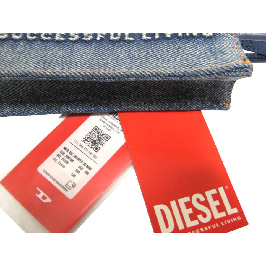 DIESEL ディーゼル エンボスロゴ デニム ミニトートバッグ DIESEL ディーゼル エンボスロゴ デニム ミニトートバッグ