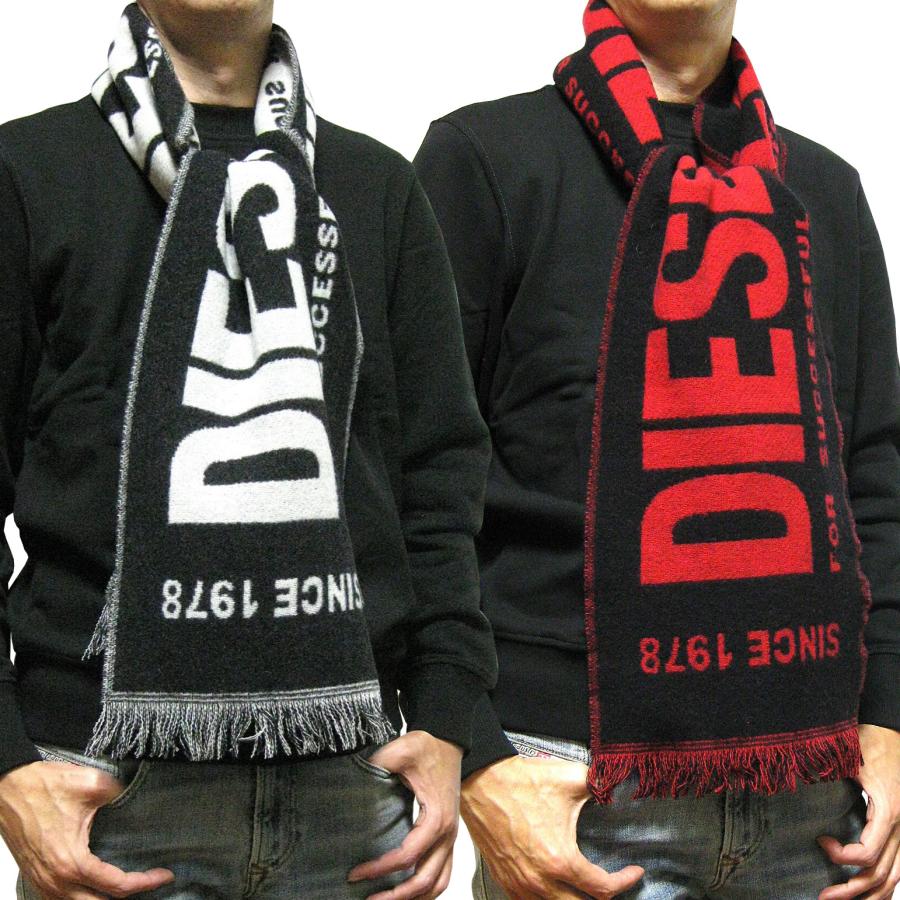 DIESEL（ディーゼル） ビッグロゴ イタリア製 ウールマフラー S-BISC