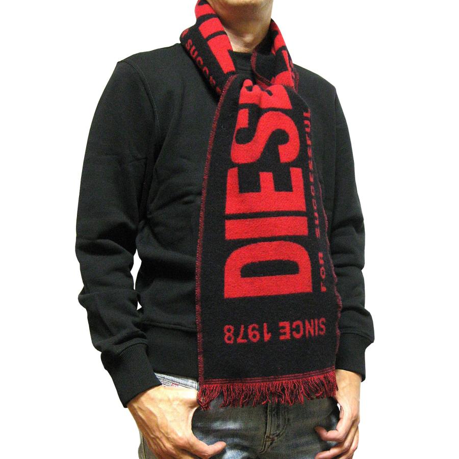 DIESEL（ディーゼル） ビッグロゴ イタリア製 ウールマフラー S-BISC