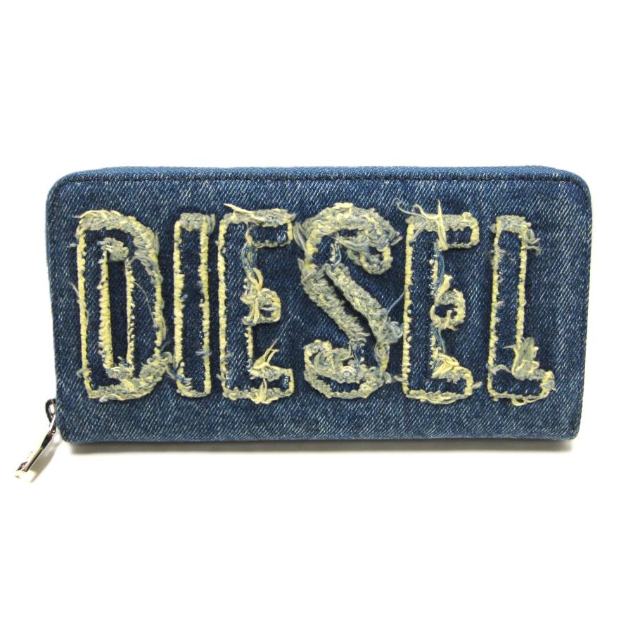 DIESEL（ディーゼル） ラウンドファスナー ダメージデニムロゴ 長財布