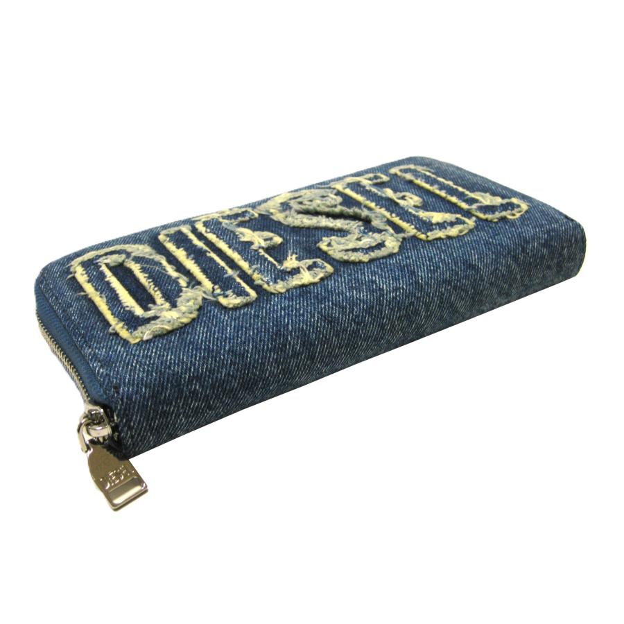 DIESEL（ディーゼル） ラウンドファスナー ダメージデニムロゴ 長財布