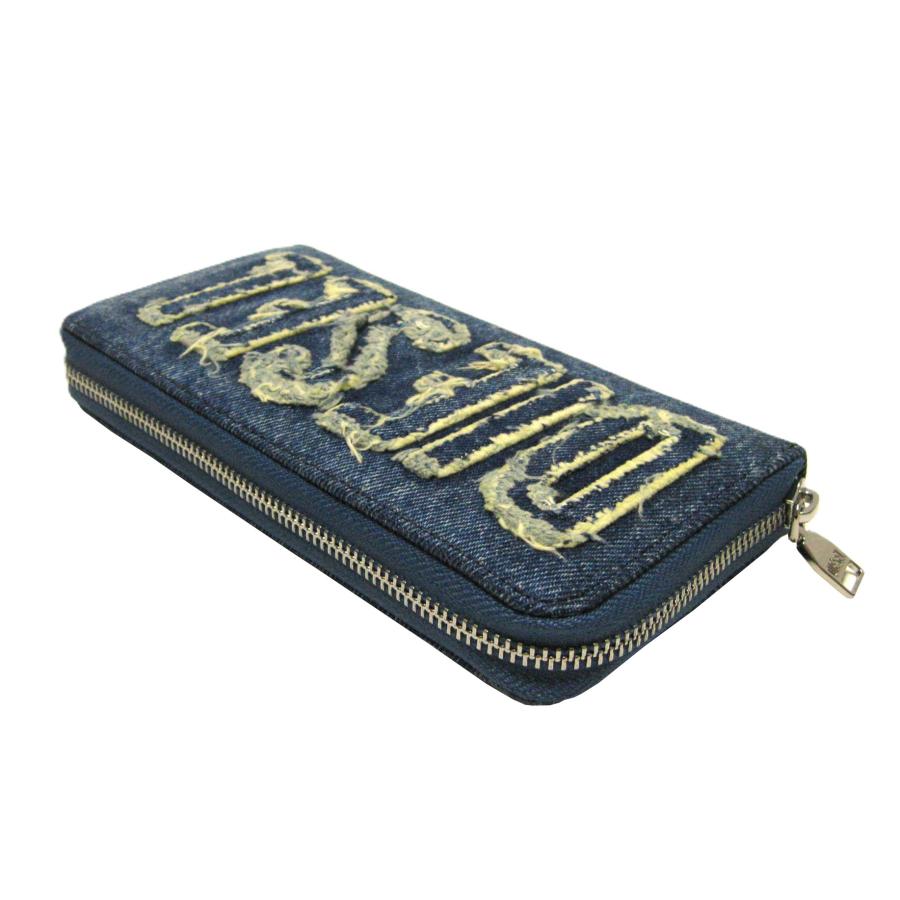 DIESEL（ディーゼル） ラウンドファスナー ダメージデニムロゴ 長財布