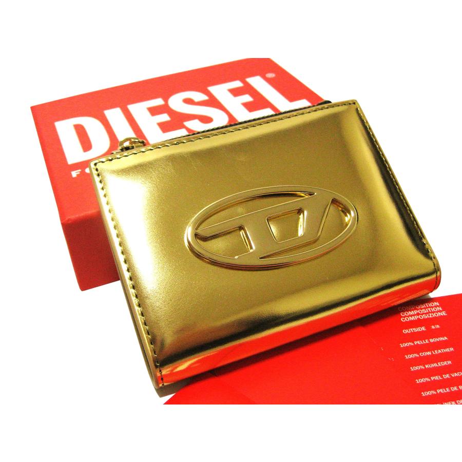 DIESEL 最後の1点です! メタリックゴールド 2つ折りミニ財布 DIESEL 最後の1点です! メタリックゴールド 2つ折りミニ財布