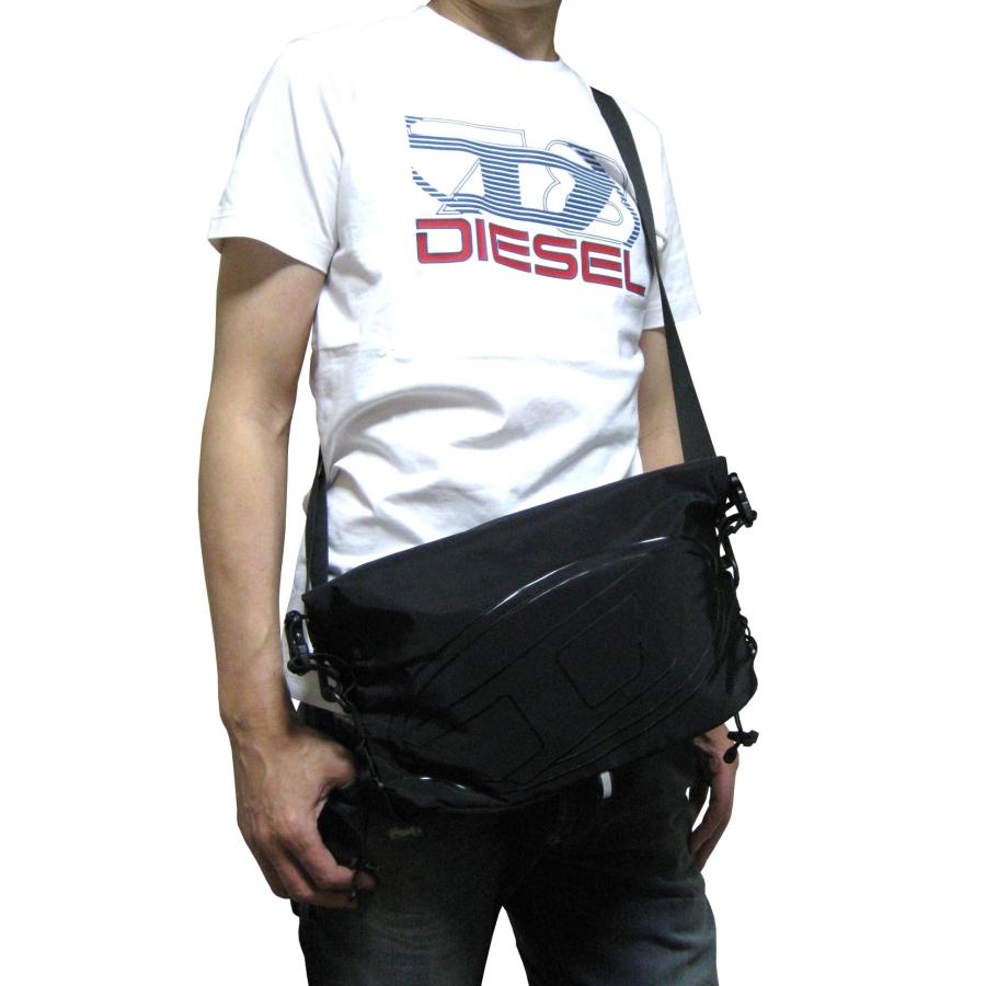 DIESEL（ディーゼル） ユニセックス オーバルD ロゴ 軽量 クロスボディ 
