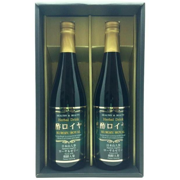 黒酢 飲む黒酢 美味しい 美容 健康 福岡県産 贈答品 黒酢ロイヤル 2本