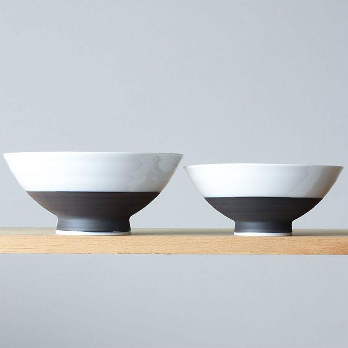 瀬戸焼 モノクロご飯茶碗（Sサイズ・Mサイズ）2個セット ごはん 茶わん