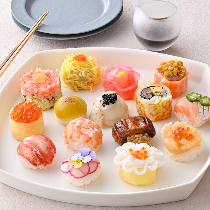 華てまり（15個入） 手毬寿司 鰻 穴子 サーモン ふぐ うに いくら 玉子