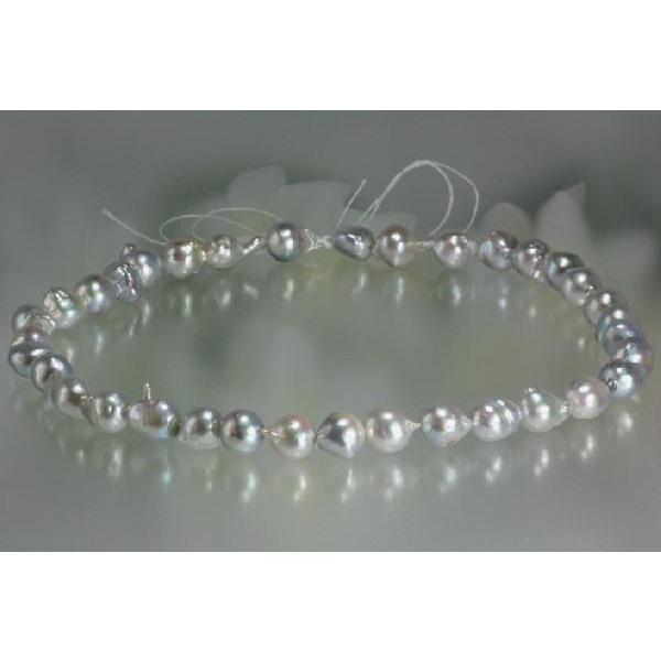 ナチュラルグレー真珠　K18 シンプルパールネックレス K18 グレー 一連パールネックレス あこや真珠 | MAJOIE PEARL