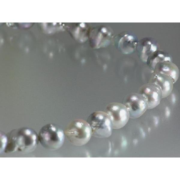 ナチュラルグレー真珠　K18 シンプルパールネックレス K18 グレー 一連パールネックレス あこや真珠 | MAJOIE PEARL