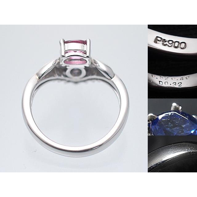 音羽屋□ タンザナイト/0.52ct トルマリン/0.40ct ダイヤ/0.32ct Pt900 