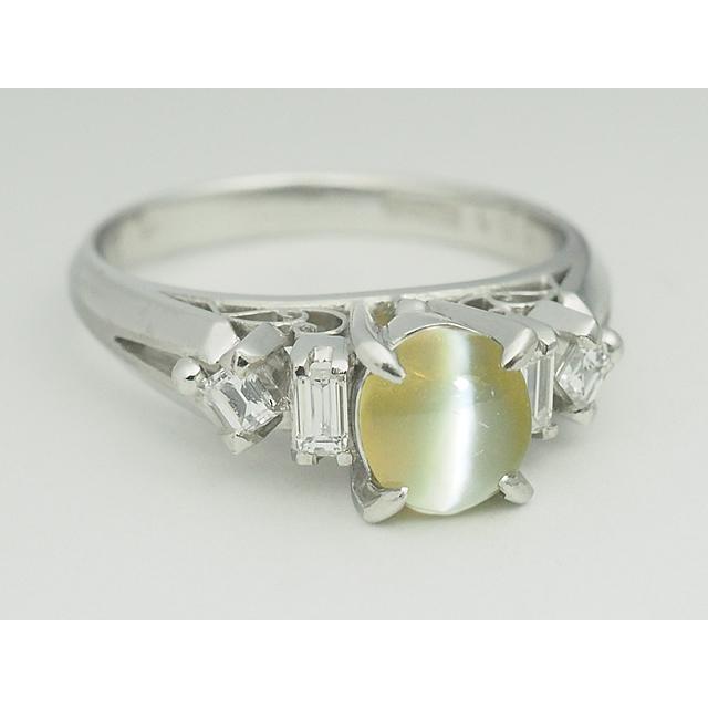 音羽屋□ クリソベリル キャッツアイ/1.01ct ダイヤ/0.25ct 