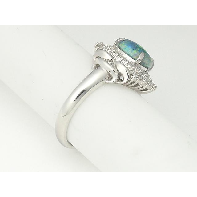 音羽屋□ ブラックオパール/1.08ct ダイヤ/0.60ct Pt900 プラチナ  